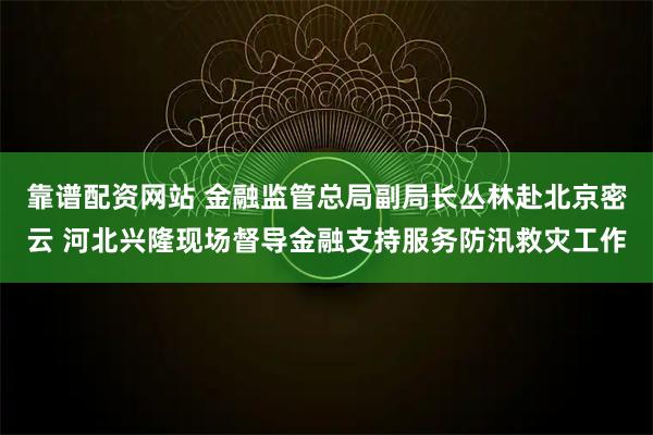 靠谱配资网站 金融监管总局副局长丛林赴北京密云 河北兴隆现场督导金融支持服务防汛救灾工作